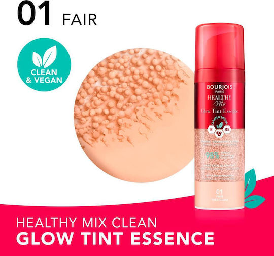 Bourjois Paris Healthy Mix Clean & Vegan Glow Tint Essence Make Up Mov/alb 01 Târg 30ml