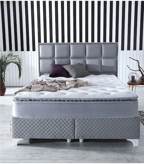 Orthopädische Matratze Baumwolle Hart Mit Taschenfedern - Grau (100x200x30cm)