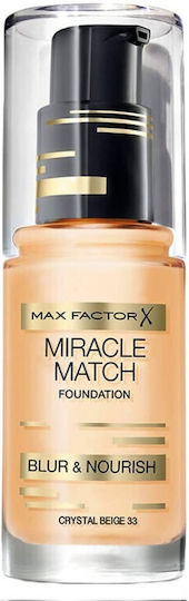 Max Factor Miracle Match Foundation Лилаво/бяло 33 Кристално бежово 30мл