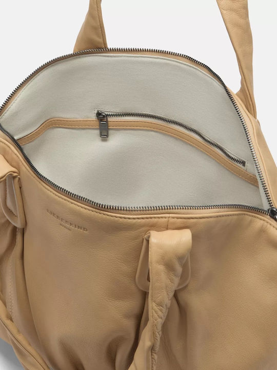 Damen Leder Shopper Schulter Beiges