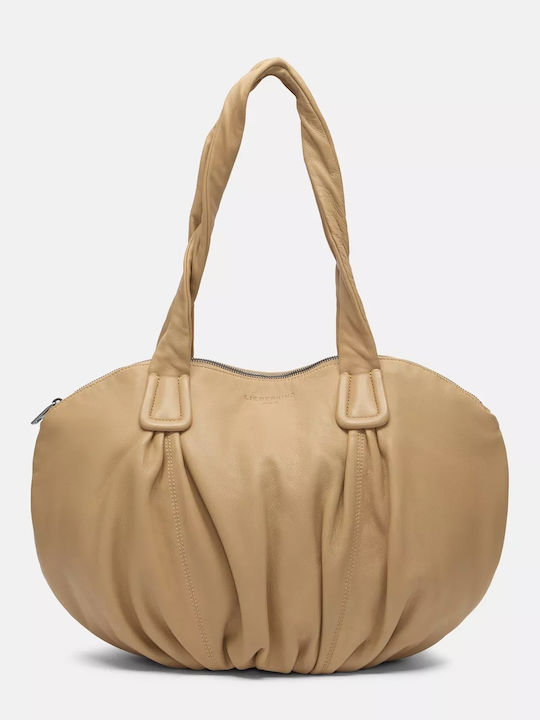 Damen Leder Shopper Schulter Beiges