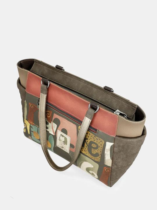 Damen Handtasche Tote Handtasche Khaki