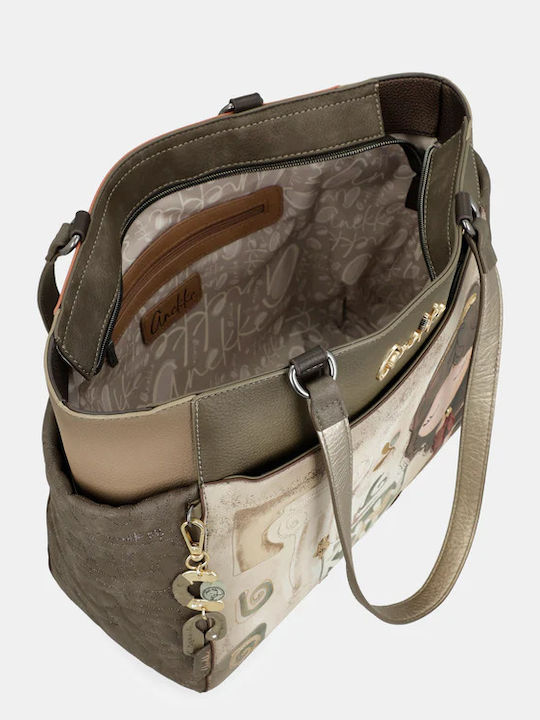 Damen Handtasche Tote Handtasche Khaki