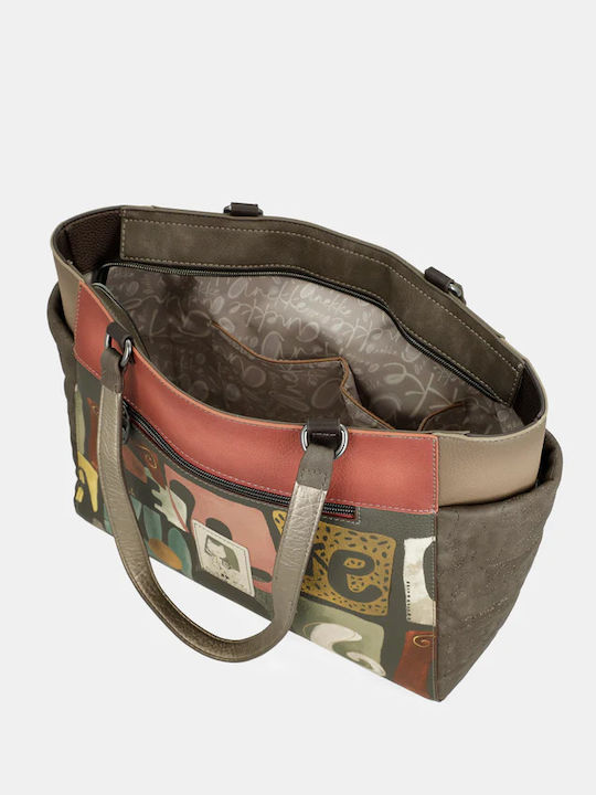 Damen Handtasche Tote Handtasche Khaki