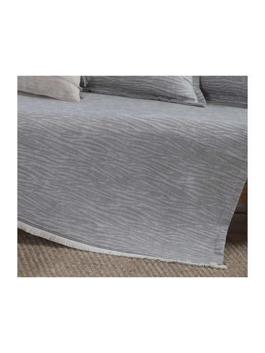 Nef-Nef Homeware Zebra Триместен Диван Покривка 170x300см Сива
