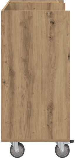 Golf Cabinet Wheels Monochrome Artisan Oak 90 x 45 x 98 cm 899470 Beige