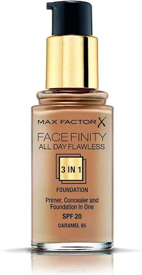 Max Factor Facefinity All Day Flawless SPF20 Liquid Foundation 85 Caramel 30ml