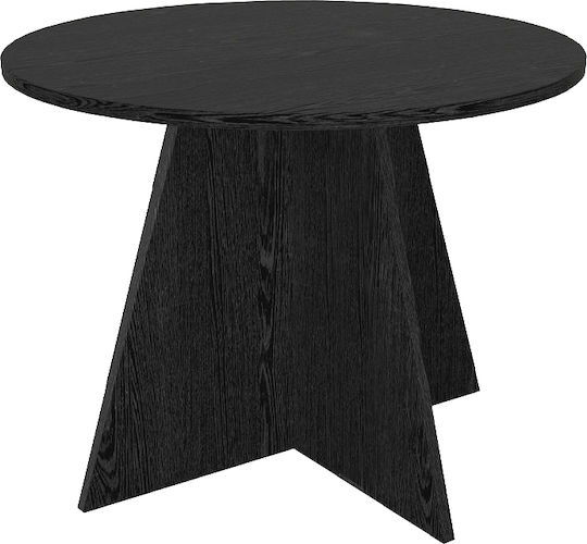 Round Dining Room Table Wooden Sencron Black 100x100x75.7cm