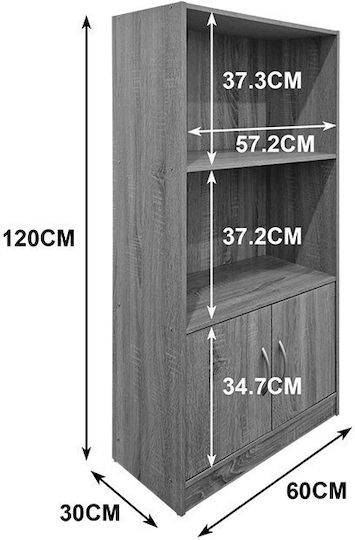 Tekaro Sonoma Bücherregal 60x30x120cm