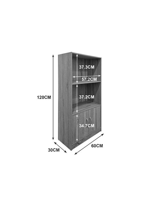 Етажерка Tekaro Антрацитена 60x30x120см