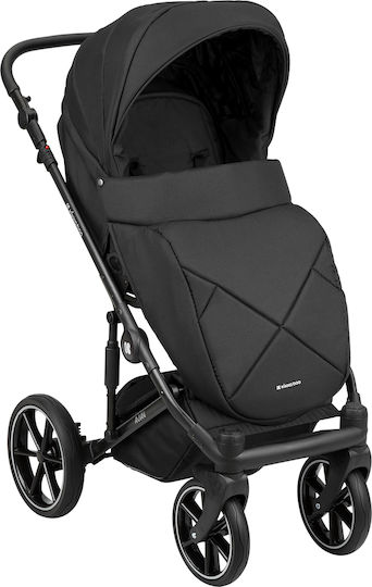Kikka Boo Amani 2 In 1 Adjustable 2 in 1 Baby Stroller Suitable for Newborn Black 14.9kg