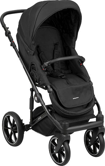 Kikka Boo Amani 2 In 1 Adjustable 2 in 1 Baby Stroller Suitable for Newborn Black 14.9kg