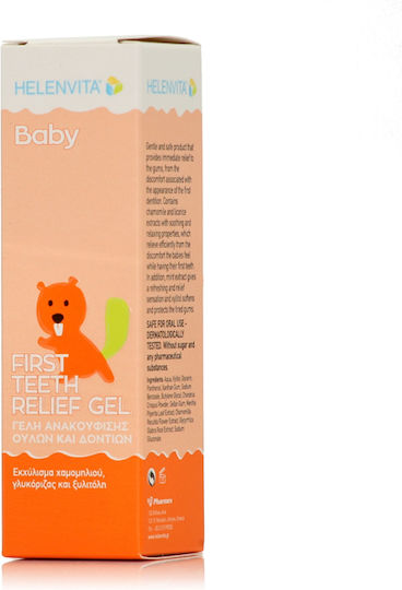 Helenvita Baby First Teeth Relief Gel Gum Relief Product Chamomile Licorice and Xylitol Extract 30ml