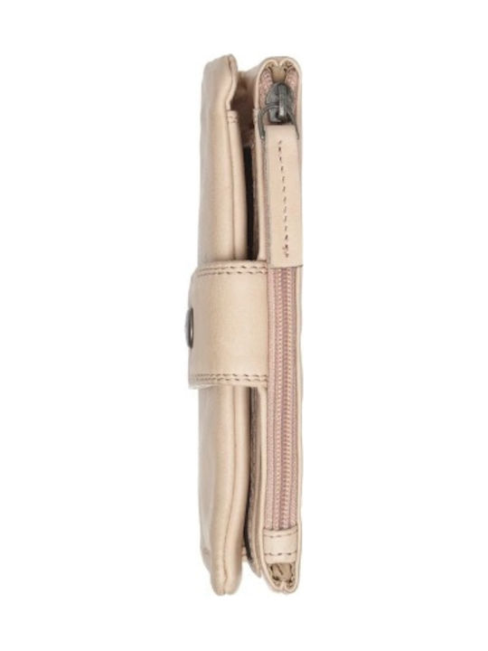 Small Leather Women's Wallet Beige