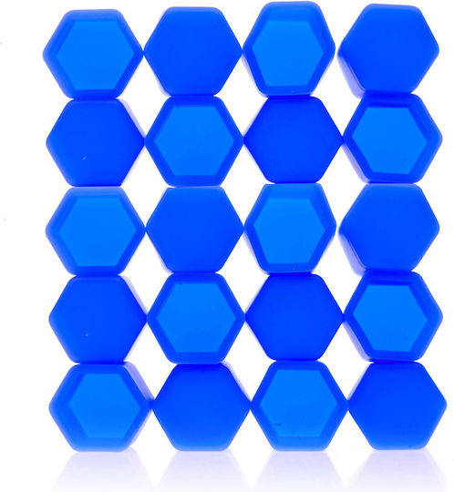Extremo Tuning 17 Mm Blue Fluorescent Screw Caps 20 Pcs