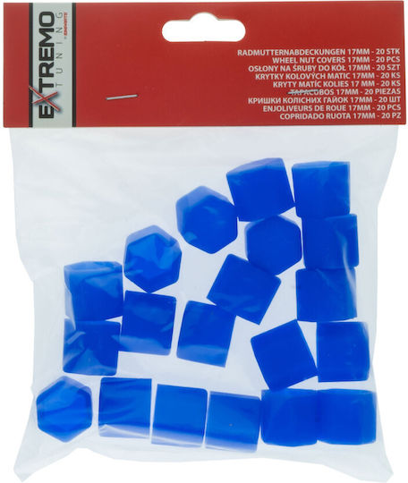 Extremo Tuning 17 Mm Blue Fluorescent Screw Caps 20 Pcs