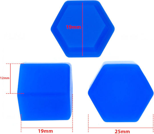 19 Mm Blue Screw Caps 20 Pcs Installation Removal