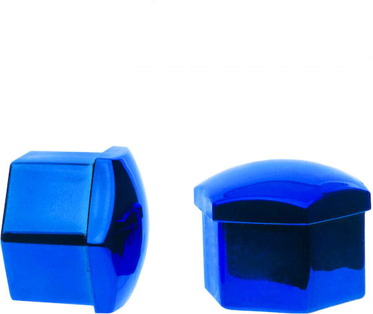19 Mm Metallic Blue Bolt Covers 20 Pcs Easy Removal