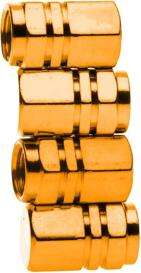 Extremo Tuning Aluminum Schrader Valve Nuts 4 Pieces Yellow Gasket
