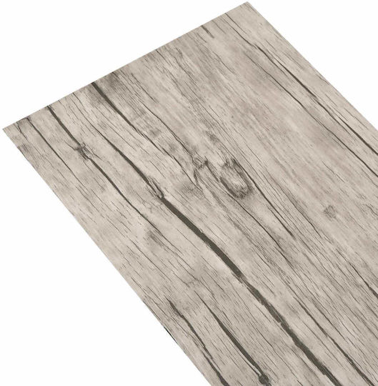 vidaXL Set Plastic Floor PVC with 18 Tiles 2mm M91.5xP15cm Gray