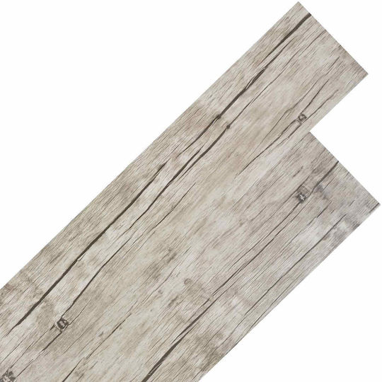 vidaXL Set Plastic Floor PVC with 18 Tiles 2mm M91.5xP15cm Gray