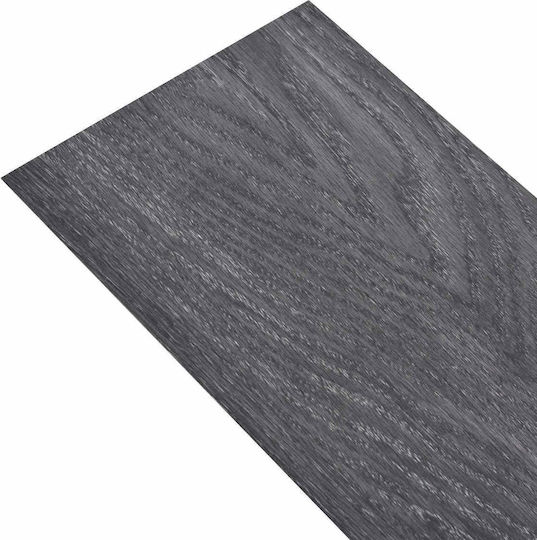 vidaXL Σετ Πλαστικό Δάπεδο PVC με 18 Πλακάκια 2mm Μ91.5xΠ15εκ. Μαύρο