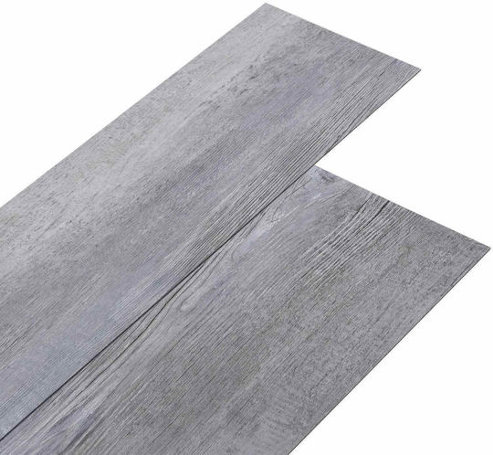 vidaXL Set Plastic Floor PVC With 36 Tiles 2mm L91.5xW15cm Gray