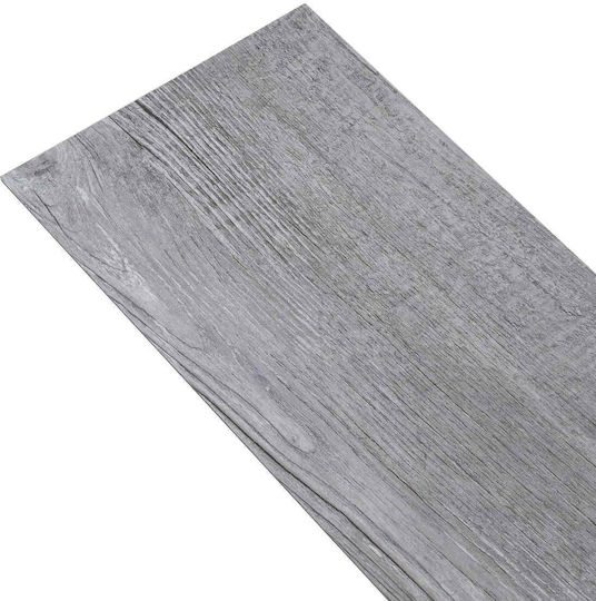 vidaXL Set Plastic Floor PVC With 36 Tiles 2mm L91.5xW15cm Gray