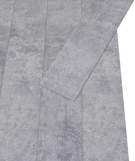 vidaXL Set Plastic Floor PVC With 36 Tiles 2mm L91.5xW15cm Gray