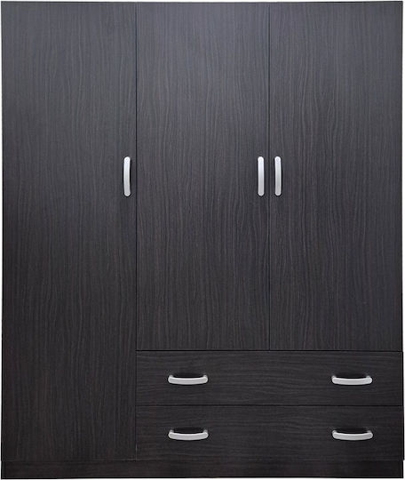 Alvia Τρίφυλλη Ντουλάπα Wenge 150x51x180cm
