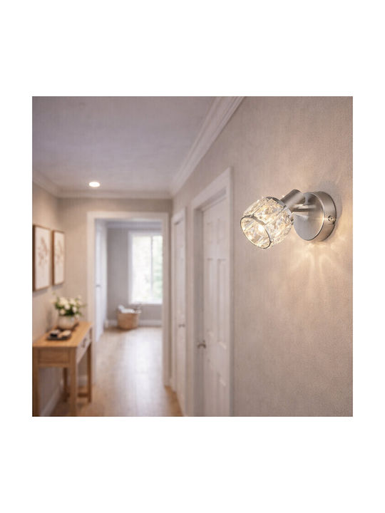 Elmark Modern Lamp Wall with Socket E14 Silver 9.2cm