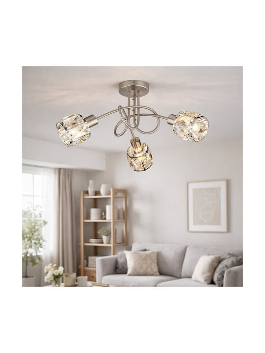 Elmark Ceiling Mount Light 38cm Silver with Socket E14