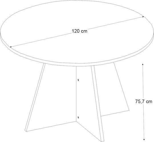 Tailor Τραπέζι Τραπεζαρίας Ξύλινο Sapphire Oak 120x120x75.7εκ.