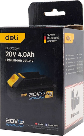 Deli Lithium Tool Battery 20V with Capacity 4Ah