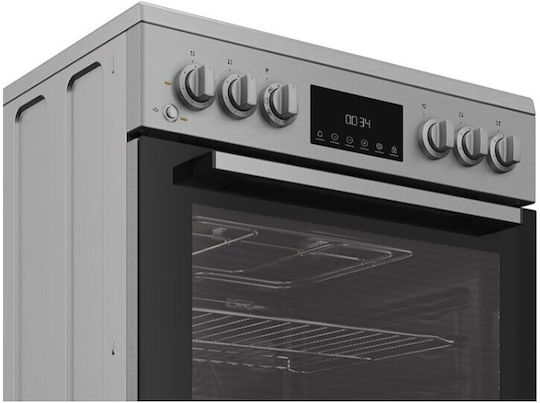 Indesit Κουζίνα 66lt με Κεραμικές Εστίες Π60εκ. Inox