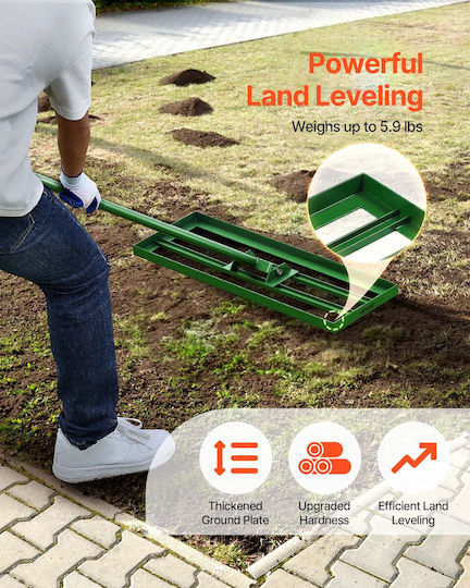 Vevor Lawn Leveling Rake 30"x10" 76.2×25.4 Cm Lawn Leveling Tool Heavy Duty Lawn Leveler 78" 198.1 Cm Extendable Handle Steel Suitable for Garden Lawn Golf Farm
