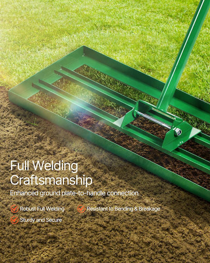 Vevor Lawn Leveling Rake 30"x10" 76.2×25.4 Cm Lawn Leveling Tool Heavy Duty Lawn Leveler 78" 198.1 Cm Extendable Handle Steel Suitable for Garden Lawn Golf Farm