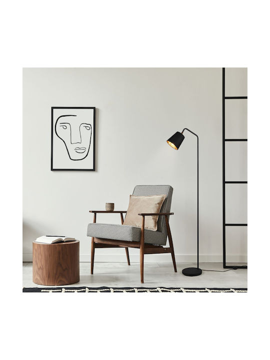 Trio Lighting Floor Lamp H148xW35cm. with Socket for Bulb E27 Black