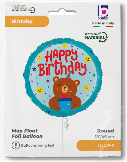 Μπαλόνι Αρκουδάκι 'happy Birthday' 18"