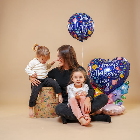 Balloon Blue Floral 45cm