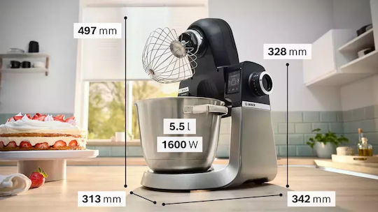 Bosch Κουζινομηχανή 1600W με Ανοξείδωτο Κάδο 5.5lt