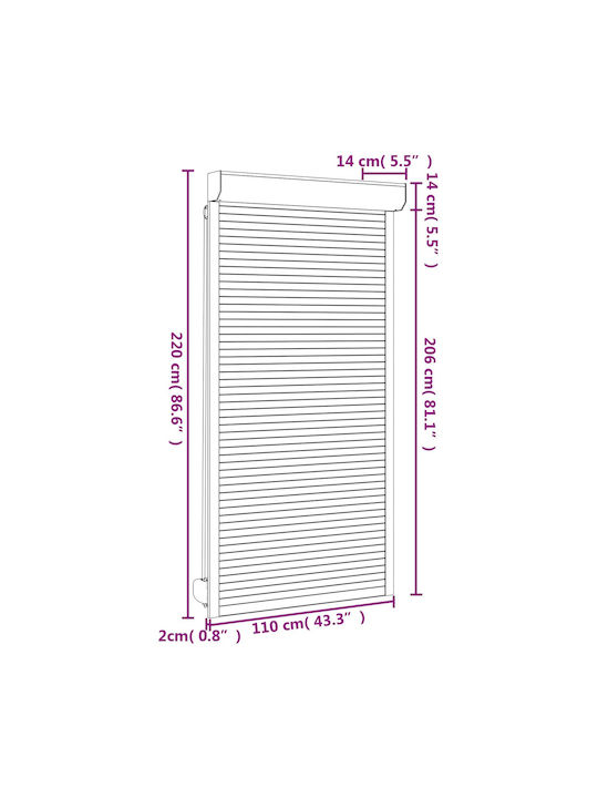 vidaXL Aluminium Fensterladen Rolle P110xH220cm