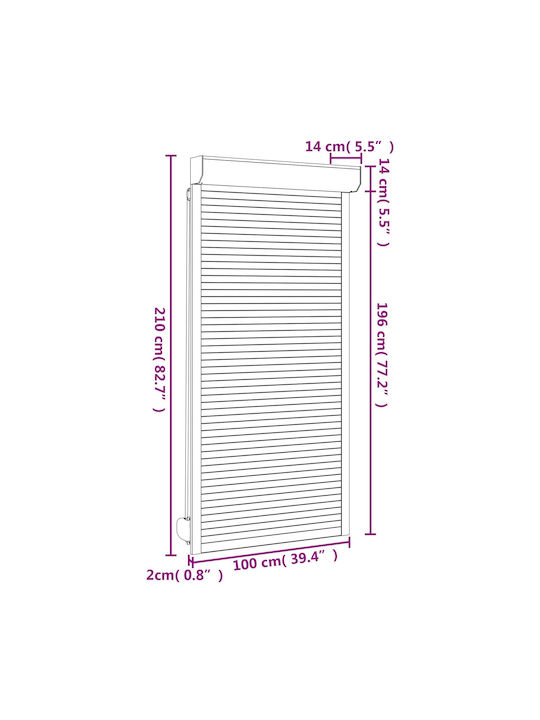 vidaXL Oblon Rulou din Aluminiu L100xÎ210cm
