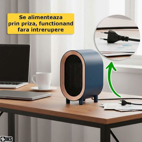 Home Fan Heater General Use Floor Standing Blue 1200W