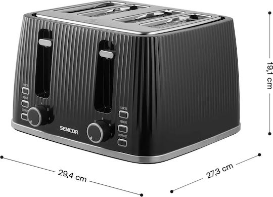 Sencor Toaster 4 Slots 1860W Black