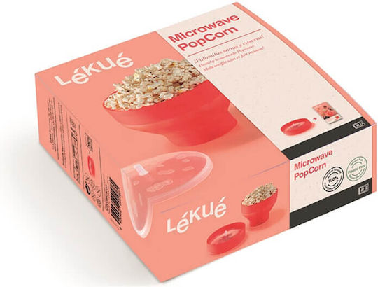 Popcorn Preparation Cup For Microwave Oven 1009035 2.8 Liters Ø20x14.5 cm Up To 3 People 60 To +220c Red