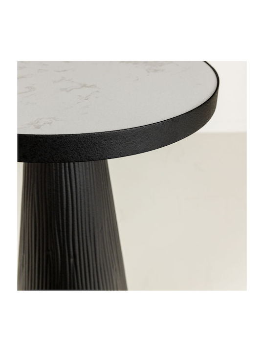 Round Side Table Lamp Wooden Natural Black M41xP41xH63.5cm