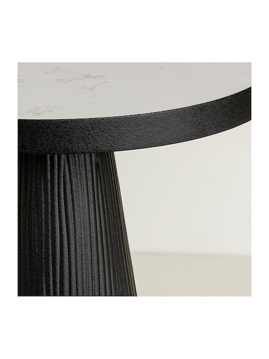 Round Side Table Lamp Wooden Natural Black M41xP41xH63.5cm