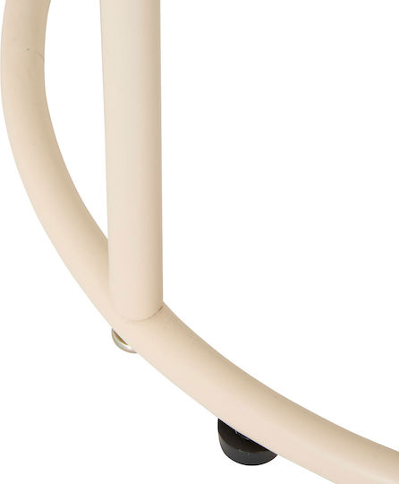Masă Laterală Rotundă Juna Din Lemn Ecru L33xL48cm