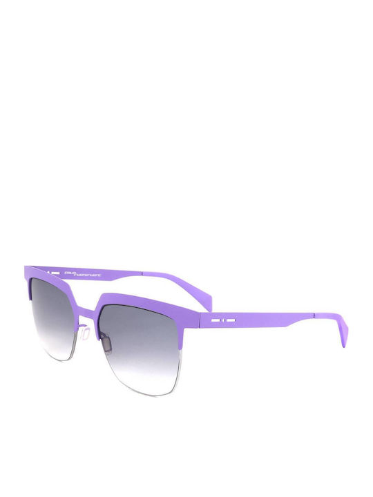 Italia Independent Women's Sunglasses with Purple Metal Frame and Gray Gradient Lens 0503.014.000